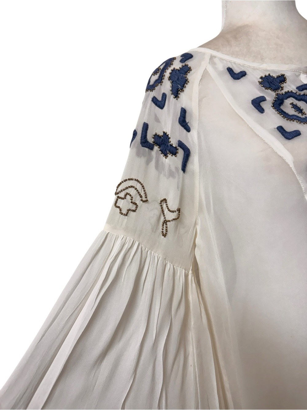 Anthropologie Vanessa Virginia boho whimsigoth bellsleeves peasant top sz 8 - Picture 3 of 7